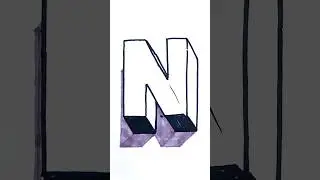 How to draw letter N very Easy #drawing #sketch #easydrawing #style #craft #easyart