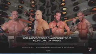 WWE 2K25 Goldberg VS Kane, Jericho, Orton Fatal 4-Way 2-3 Falls Match World Heavyweight Tittle '02