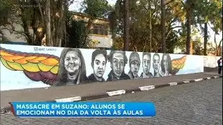 Alunos se emocionam no retorno às aulas na escola de Suzano (SP)