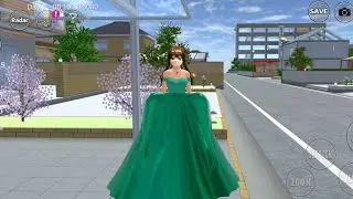 🌸👑💙 Flower Style Green Princess Gown in Sakura School Simulator