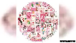 50PCS Pink Christmas Stamp Fun Decorative Stickers DIY Handmade Album Luggage Motorcycle Notebook Re