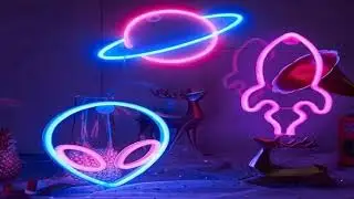 Neon Light Party LED Aliens ET Earth Planet Rocket Led Night Light for Bedroom Decor Neon Sign