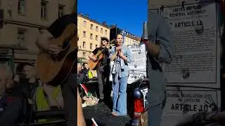 Isabella Lundgren with Brian Kramer; Demonstration For The Children Of Gaza,    Sept 13th 2025 