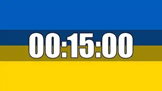 15 Minutes Countdown Timer Curated on Ukraine Flag Ultra Focus In HD Tik Tok In Last 10 Seconds