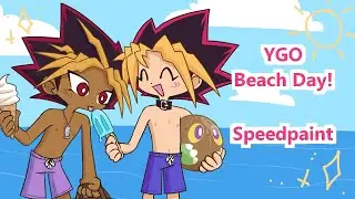 Yugi & Atem at the Beach! 🌞🌊 Yu-Gi-Oh! Speedpaint 🌈