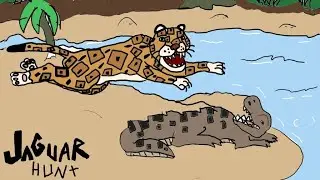 jaguar hunts a spectacled caiman at night (AMAZON ASCENSION ROBLOX)