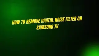 How to Remove Digital Noise Filter on Samsung TV