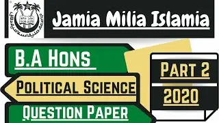 jmi || Ba hons political science || pervious year question paper || part-2 || 2020