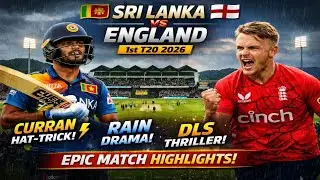 SRILANKA vs ENGLAND 1st T20 2026 | Curran Hat-Trick 💥 | Rain Drama & DLS Thriller
