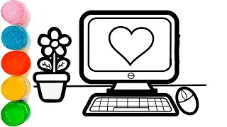 How to Draw a Desktop Computer Easy | Desktop Computer Drawing | How to Draw A Computer Easy