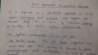 System Analysis and Design| JAD Approach  for Development of Information System