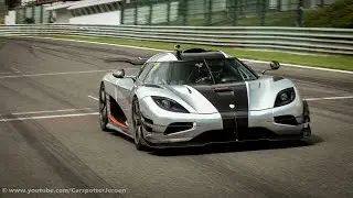 Koenigsegg One:1 - Powersliding, Brutal Accelerations & Downshifts! | Modena Trackdays 2015