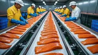 SALMON Farrming - Farming And Harvesting Of Salmon - Salmon Processing In Fish Factory