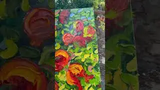 Pomegranate tree, plein air oil painting, 120x85 см