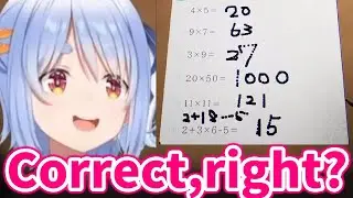 Viewers get surprised by Pekora solving Math questions without stopping at all【Hololive/Eng sub】