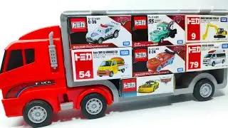 トミカ☆はたらくくるまのミニカーを開封してコンボイへ収納します☆ unbox the Tomica miniature cars and store them in the convoy