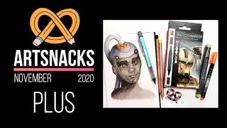 ARTSNACKS PLUS BOX November 2020 // unboxing, challenge, art supplies // ANDROID drawing demo