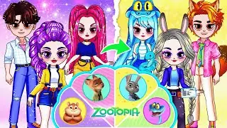 Zootopia 2 Family: What If Rumi & Jinu Turned Into Nick & Judy? | DIY Fashion Paper Dolls