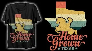 Vintage Texas T-Shirt Design | Retro/Vintage T-Shirt Design | T-Shirt Design In Illustrator