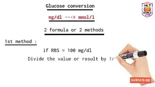 Glucose conversion factor mg/dl to mmol/l.2methods to convert.Biochemistry conversion formula