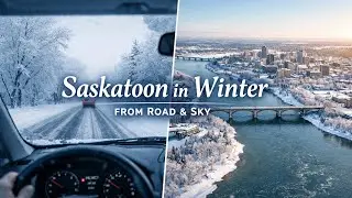 Winter in Saskatoon 🇨🇦 | Drive Tour + Aerial Views