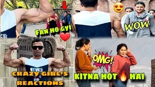 Bodybuilder public reaction🔥 | Shirtless reactions in Bhim garh fort ❤️ | Crazy Girl’s reaction 🥵