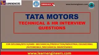 TATA MOTORS COMPANY MECHANICAL & ALLIED BRANCHES TECHNICAL & HR INTERVIEW QUESTIONS