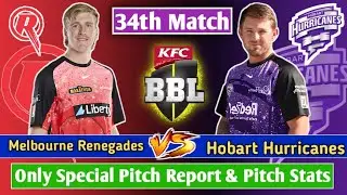 Melbourne Renegades vs Hobart Hurricanes 34th Match | Bellerive Stadium Pitch Report | MLR vs HBH