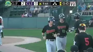 Zach Fisher hits a homer for the Voyagers