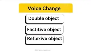 voice change| Double object Factitive Object Reflexive Object | #englishgrammar #learningmadeeasy