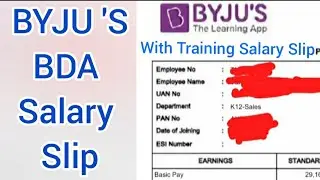 BYJU'S BDA Salary Slip | BYJU'S Business Development Associate Salary Slip | BYJU'S Salary