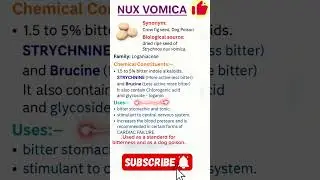 Must-Know Alkaloid: Nux Vomica | Rapid Revision for Pharmacist Exams