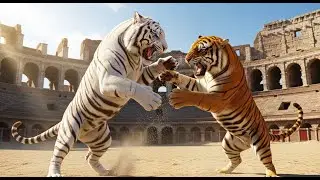 ANIMAL BATTLE | White Tiger vs Bengal Tiger: Epic Colosseum Showdown - WILDCRAFT COMBAT
