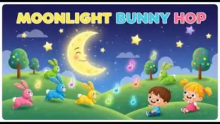 Moonlight Bunny Hop Song for Kids | Calm Nighttime Movement Song