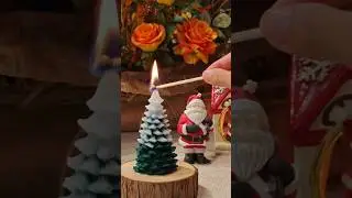 Christmas Tree Candles🕯️✨ #diy #craft #candlemaking #tree #satisfying #fyp #shorts #candles #xmas