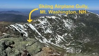 Skiing Airplane Gully, in the Great Gulf Wilderness. Mt. Washington, NH.