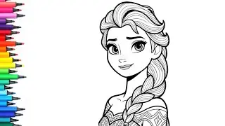 Cute Elsa Frozen Disney Drawing, Painting & Colouring for Kids and Toddlers_ Child Art 