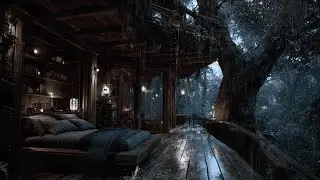 Relax and Fall Asleep | Rain on Glass Window 🌧️ Forest Cabin Night Sounds