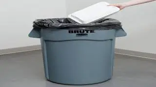 Rubbermaid Commercial Vented BRUTE Trash Can 32 Gallon Gray FG263200GRAY