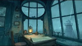 Lighthouse in a Hurricane ⛈️ Heavy Rain Lofi / Thunder & Piano