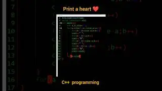 Print a alphabet heart 💜 in C++ programming  #objectorientedprogramming#shorts #programminglanguage