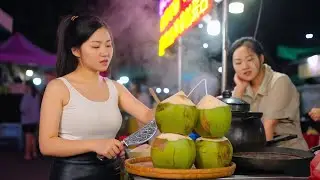 The Forbidden Fruit Beautiful Girl Master Uses Deadly Curve Sword to Cut Open Giant Coconut Treasure