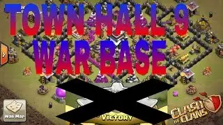 POST UPDATE TH9 WAR BASE (clash of clans)