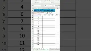 How to find missing serial number series in Excel  #shorts #exceltips #exceltech