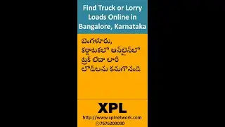 Find Truck Loads in Bangalore, Karnataka | Book Online