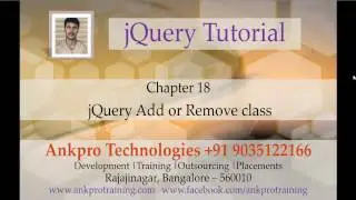 JQuery 18 - CSS class manipulation methods -Add class and Remove class