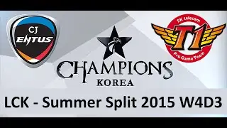 CJ vs SKT LCK Champions Summer Split 2015 W4D3 CJ Entus vs SK Telecom T1 Game 1 Highlights