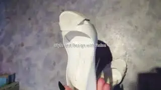 Sweaty and dirty white high heels | Open toe high heels