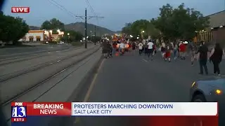 Protesters march in downtown SLC