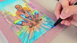 Test des #feutres Tombow Brush pastel par EloDraw - Spiderman